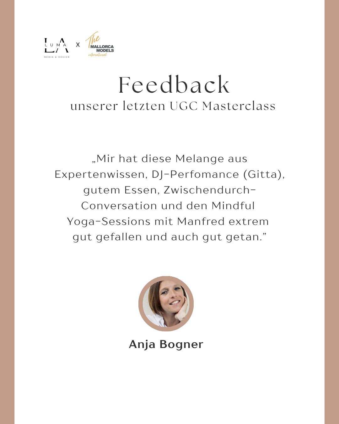 Feedback from a participant of the UGC Masterclass
